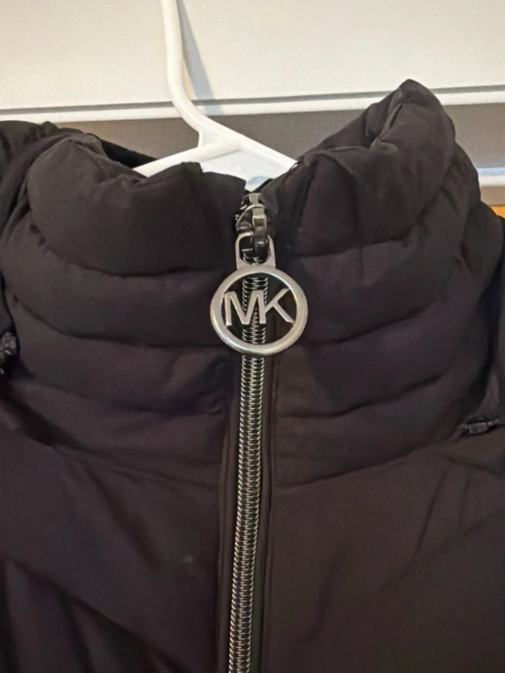 Michael Kors Black Quilted Mid-Length Hooded Puffer Coat